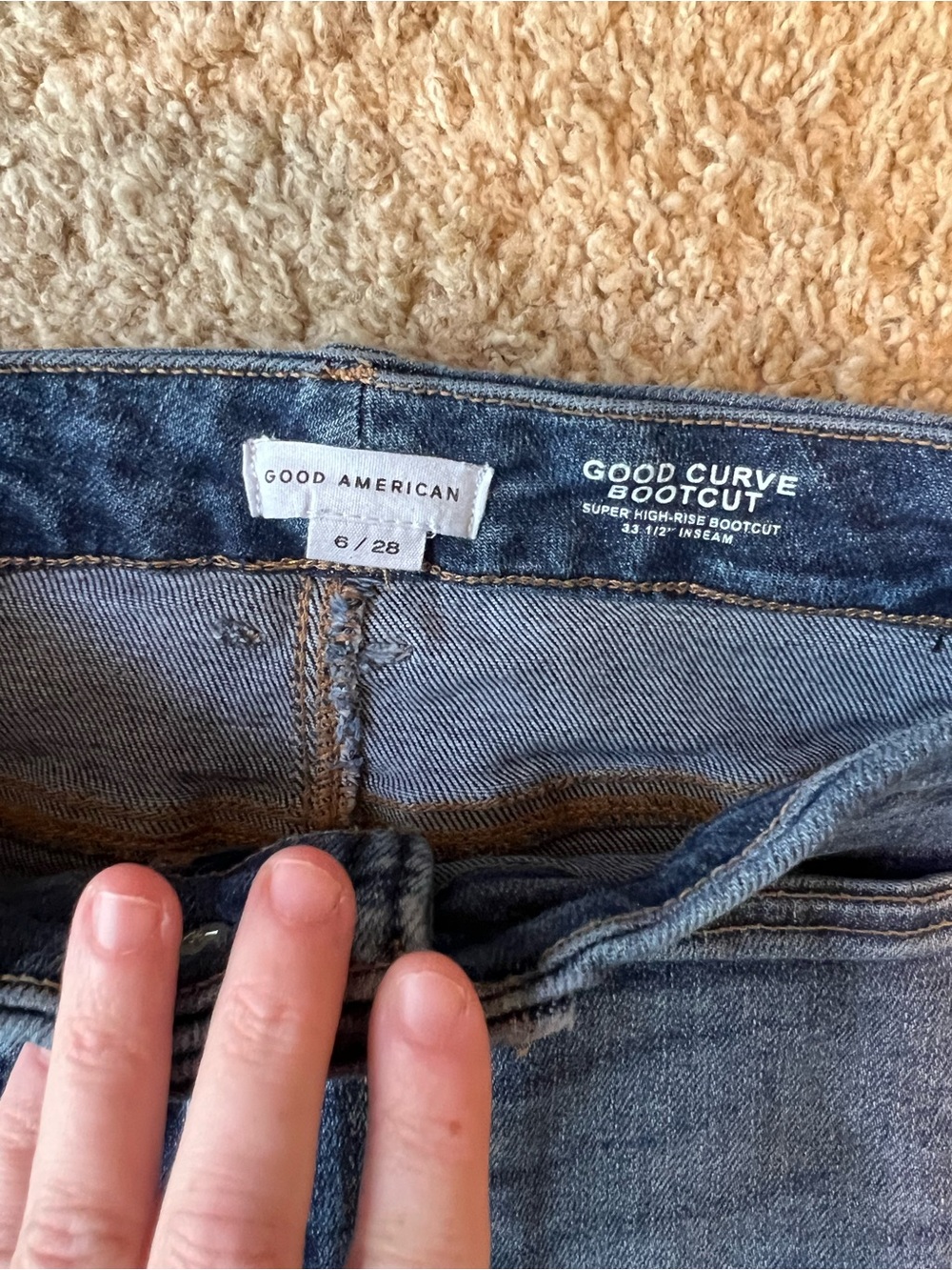 Good American Dark Blue Flare Jeans - Picture 3 of 10